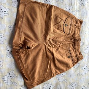 Brown Vintage Up Waist Shorts