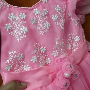 Soft Net Pink Frock Baby Dress