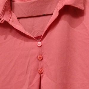 Peach Top With Semi Shirt Look