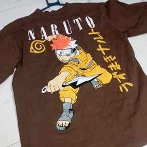 Unisex Brown Naruto Graphic Tee