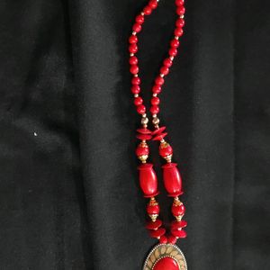 Red Marble Necklace.