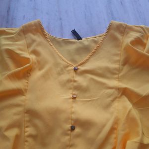 STYLISH Yellow Flared Top