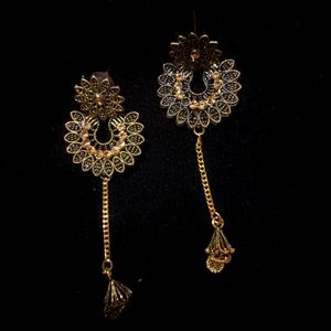 Golden Oxidized Earring