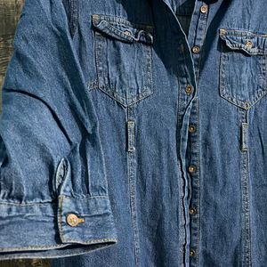 Denim Button Up Long Shirt Or Dress