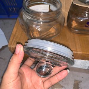 500ml Square Pop Jar Glass With Lid Set Of 2