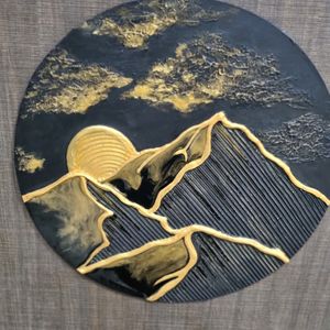 Contemporary 3DTexture Art Wall Decor-Golden Peak