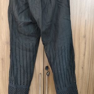 Black Colored Cotton Net Pants