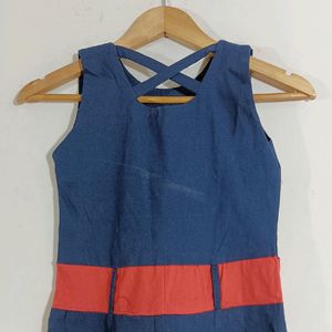 Dark Blue And Pink Dress (Girls)