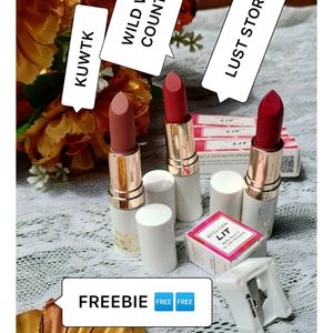 🆓FREEBIE + COMBO OF 3 MYGLAMM LIT SATIN LIPSTICK