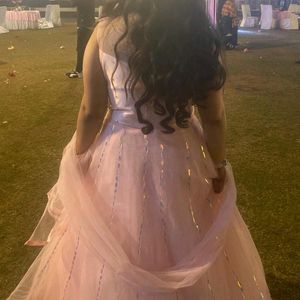 Full Flare Princess Look Baby Pink Gown