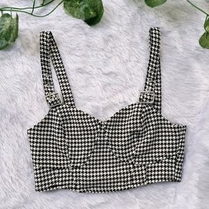 H&M Houndstooth Corset Top