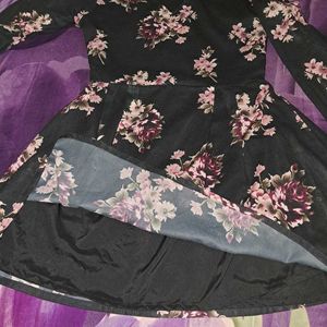 Here & Now Black Flower Dress