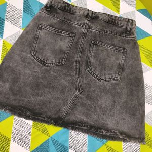 New Without Tag CharcoalGrey Mini Denim Skirt