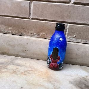 Handpainted Girl Art Bottle