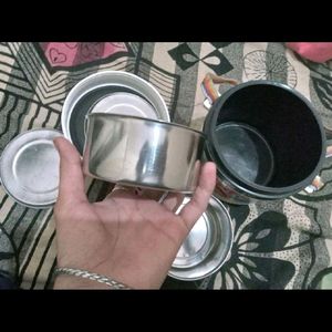 Double Box Steel With Lid Tiffin