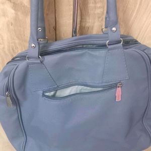 Blue Hand Bag With 2 Straps