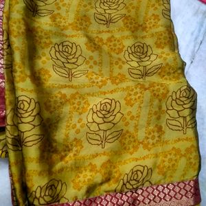 Mustard Colour Saree