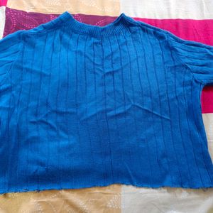 Crop Blue Winter Top