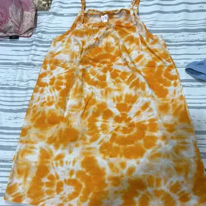 Orange Tie N Die Beautiful Dress For Girls 11-12 Y