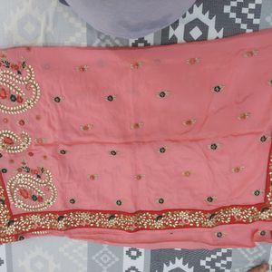 Peach Pink Saree