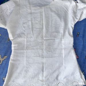 White Chikankari top