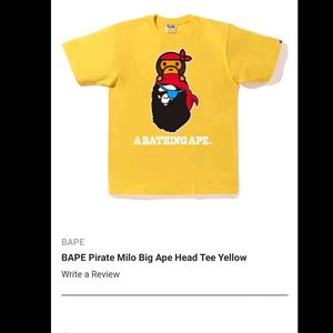 BAPE Pirate Milo Big Ape Head Tee Red ♥️