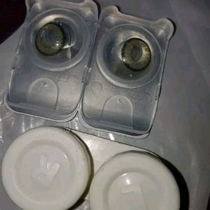 New Grey Colour Contact Lens With Case And Soluti
