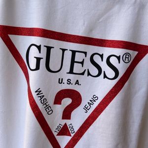 GUESS Cotton Logo Graphic Crop Tops