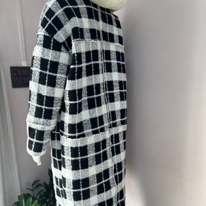 Unisex Plaid Overcoat With Inner Teddy Lining