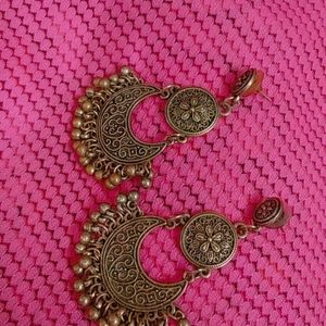 Oxidised Tribal Chandbali Earring