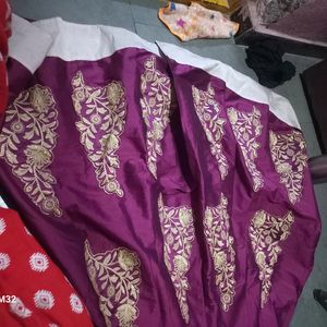 Purple Color Gown With Pajama And Dupatta