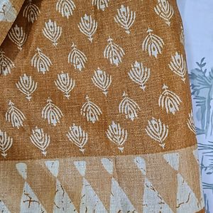 Mustard And White Brand New Dupatta