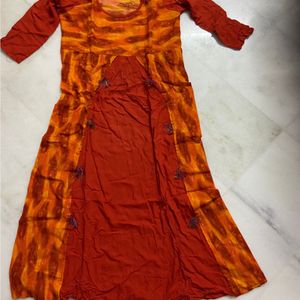 sunset pattern ethnic dress