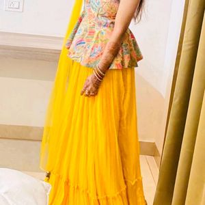 🔥Yellow Styles Trending Haldi Celebration Lehnga