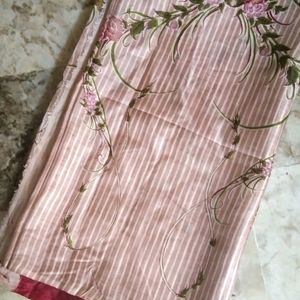 floral printed soft silk saree attached फॉल