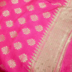 Fully Stitched Banarsi  Saree With Blouse