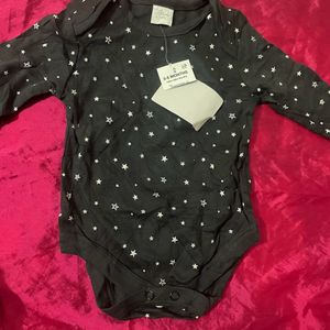Star print Black Babysuit