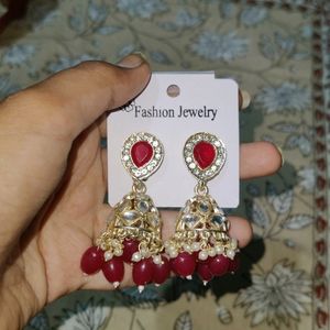 Dark Pink Jhumkas