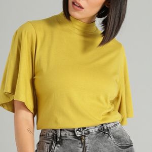 Women Yellow Solid Top