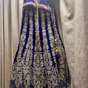 Navy Blue Heavy Bridal Lehenga