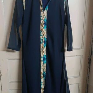 Blue Georgette Kurti And Skit Set.