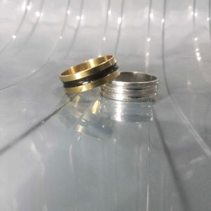 Golden And Black & Silver Metal Ring For All