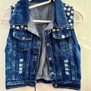 Denim Sleeveless Jacket