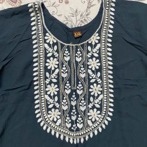 Grey Embroidery Kurti 🩶✨