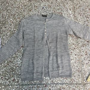 Grey Women Cardigan Sweater