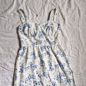 Blue Floral Lace Coquette Pinterest Midi Dress