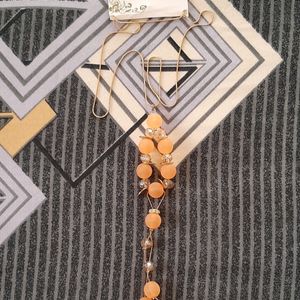 Fancy Orange Long Crystal Necklace