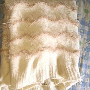 Pretty Woolen Off White Dress