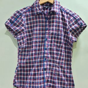 Papaya Checkered Shirt Half Sleeve (Women's)