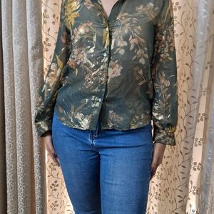 ZARA FLORAL Olive SHIRT